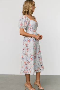 Baltic Born Leila Eyelet Midi Dress | Light Blue Floral