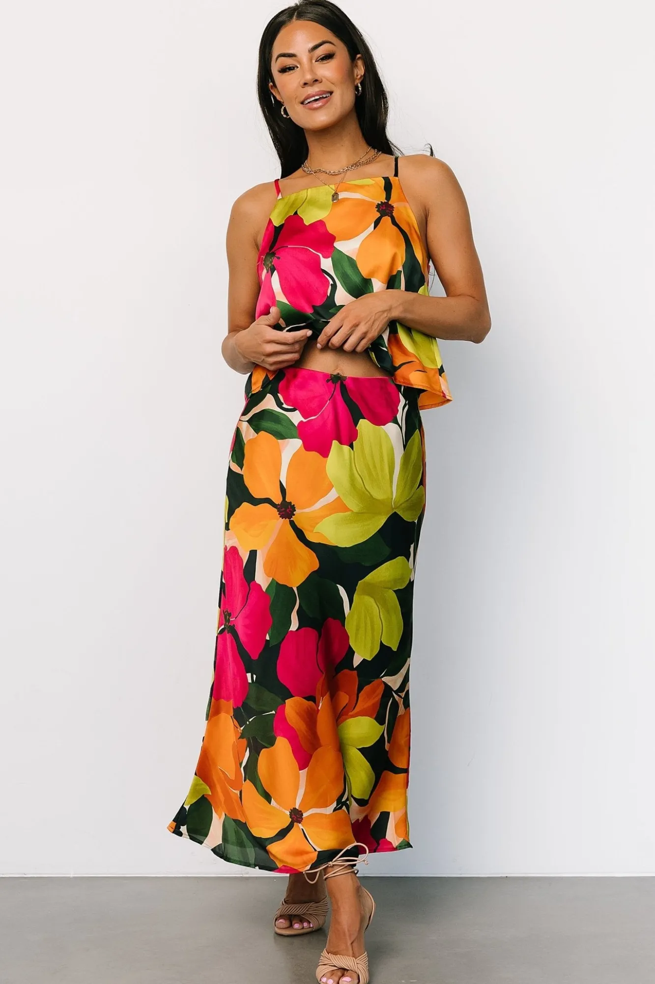 Baltic Born Leland Satin Skirt | Multi Floral