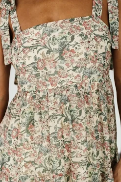 Baltic Born Lelisa Shoulder Tie Dress | Cream Floral
