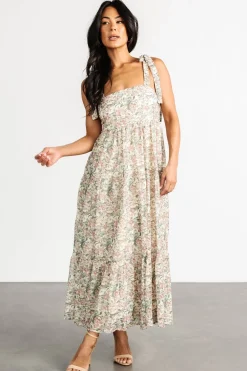 Baltic Born Lelisa Shoulder Tie Dress | Cream Floral