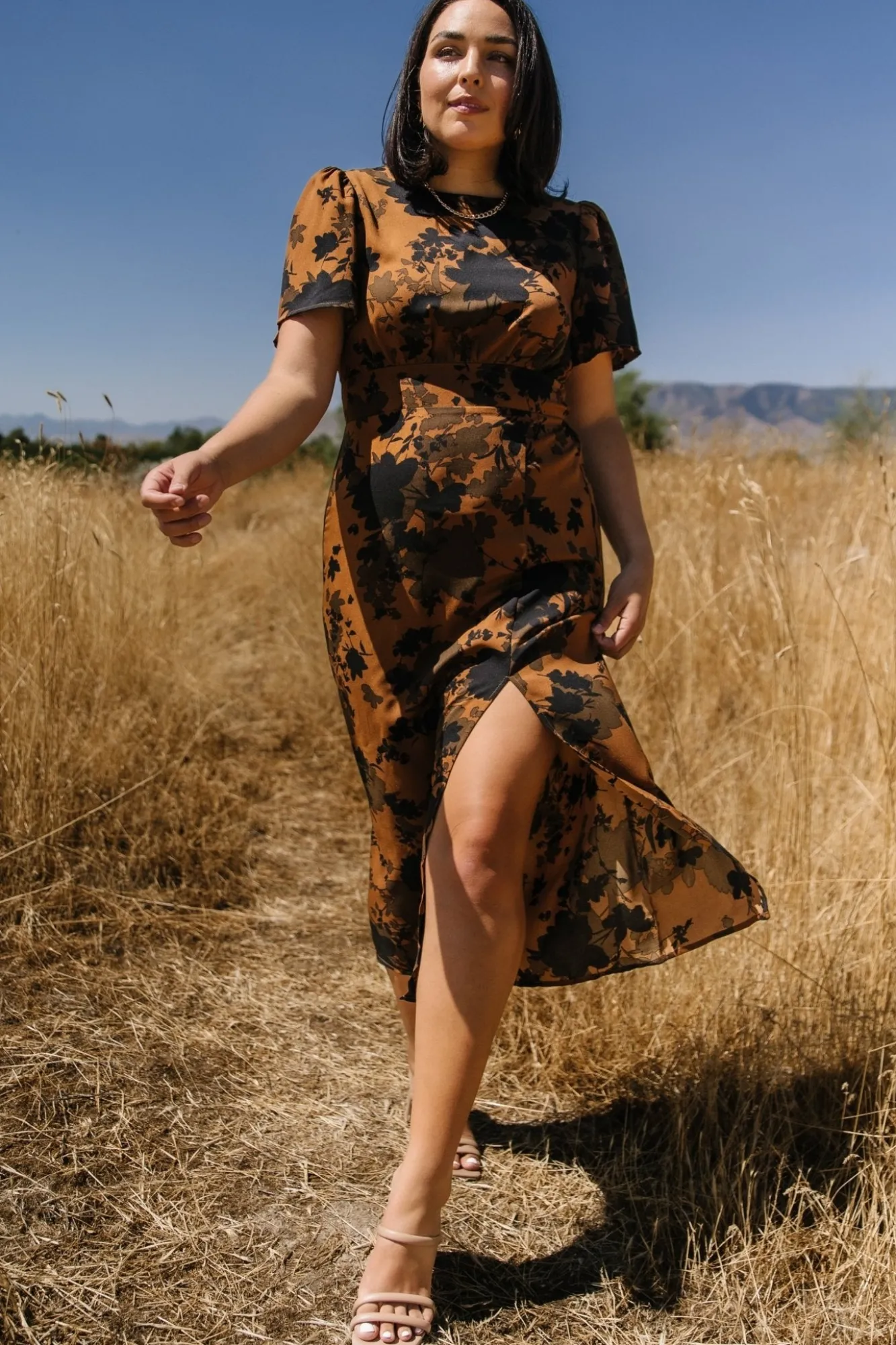 Baltic Born Lenni Midi Dress | Espresso Print