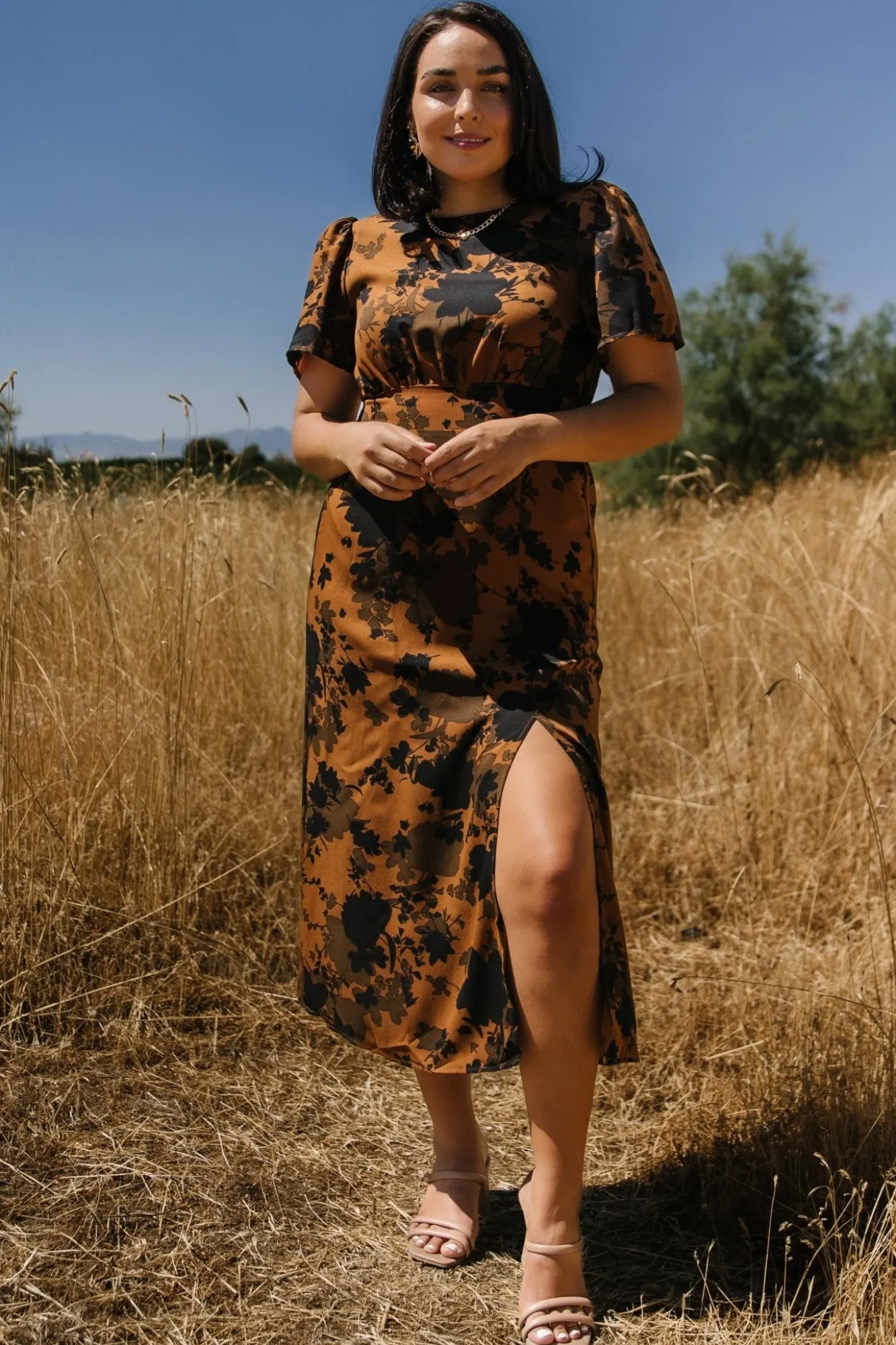 Baltic Born Lenni Midi Dress | Espresso Print