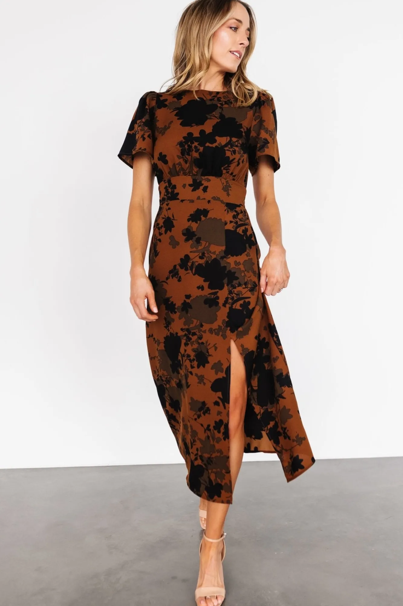Baltic Born Lenni Midi Dress | Espresso Print