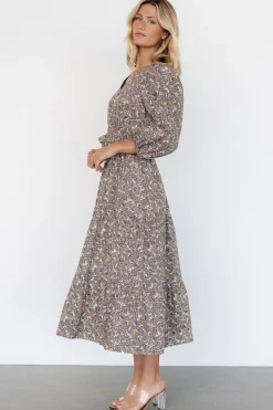 Baltic Born Leona Dress | Brown + Blue Multi