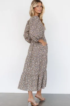 Baltic Born Leona Dress | Brown + Blue Multi