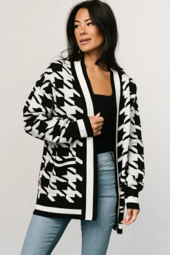Baltic Born Leroy Houndstooth Cardigan | Black + White