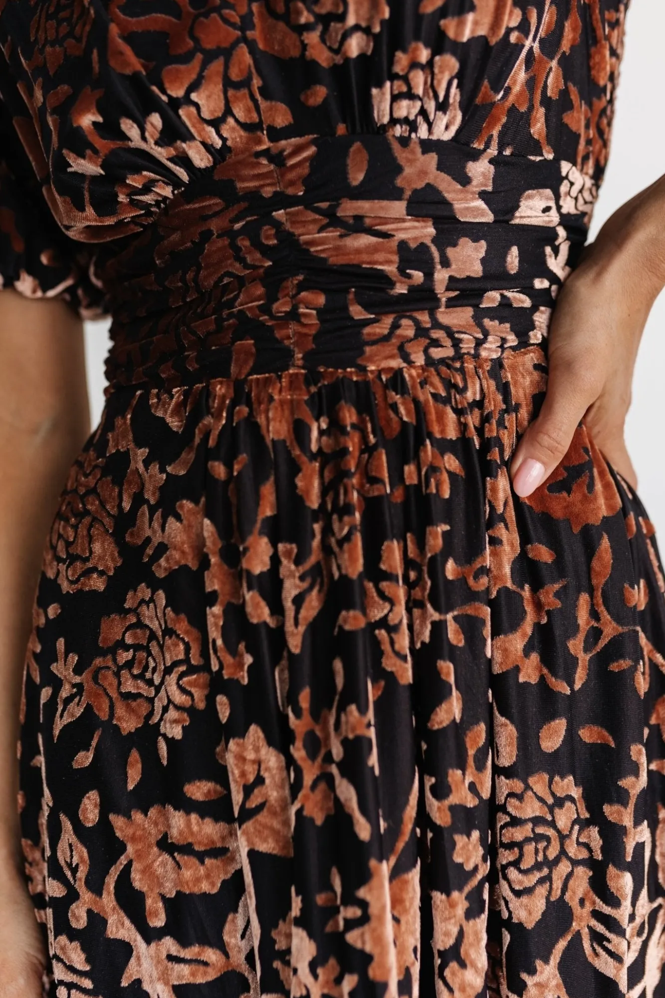 Baltic Born Leslie Velvet Maxi Dress | Black + Bronze