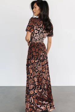 Baltic Born Leslie Velvet Maxi Dress | Black + Bronze