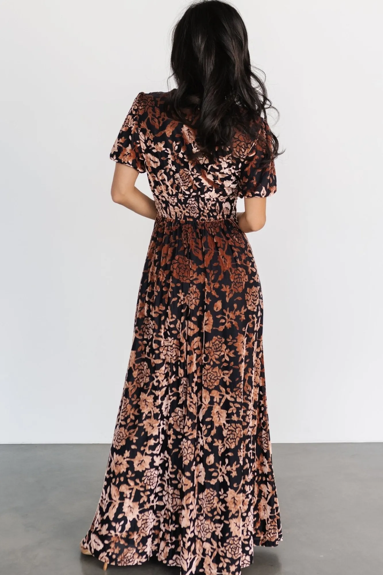 Baltic Born Leslie Velvet Maxi Dress | Black + Bronze