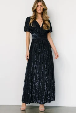 Baltic Born Leslie Velvet Maxi Dress | Deep Blue