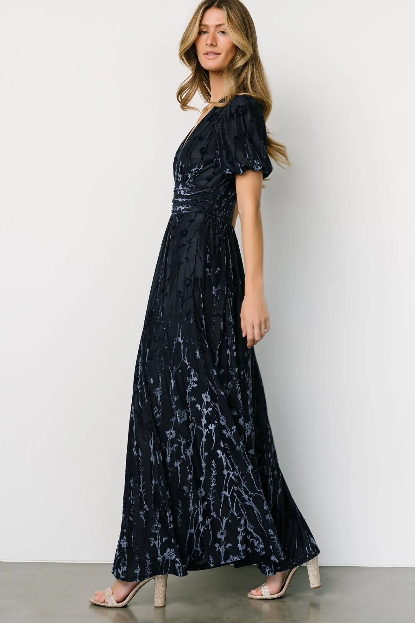 Baltic Born Leslie Velvet Maxi Dress | Deep Blue