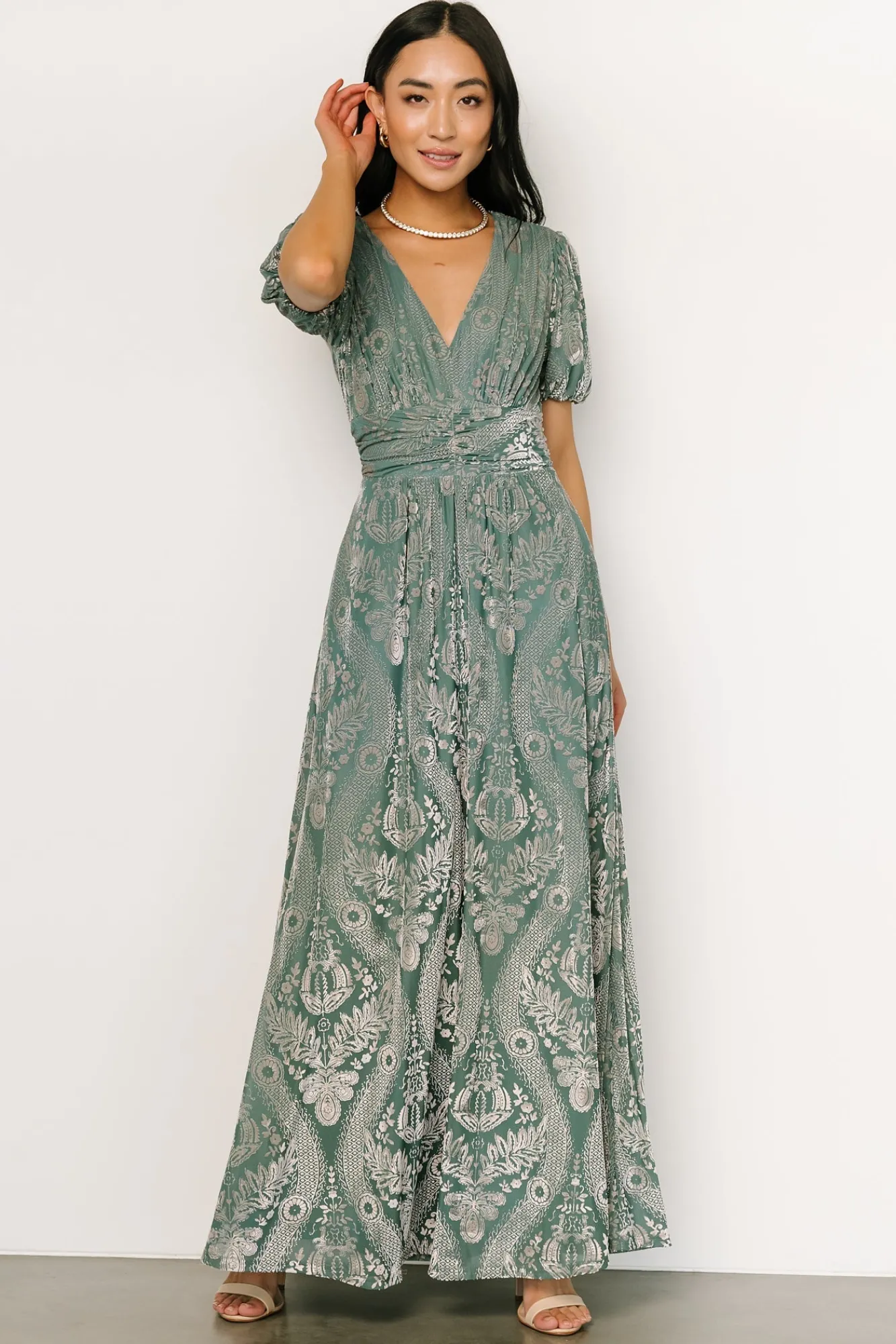 Baltic Born Leslie Velvet Maxi Dress | Sage + Silver