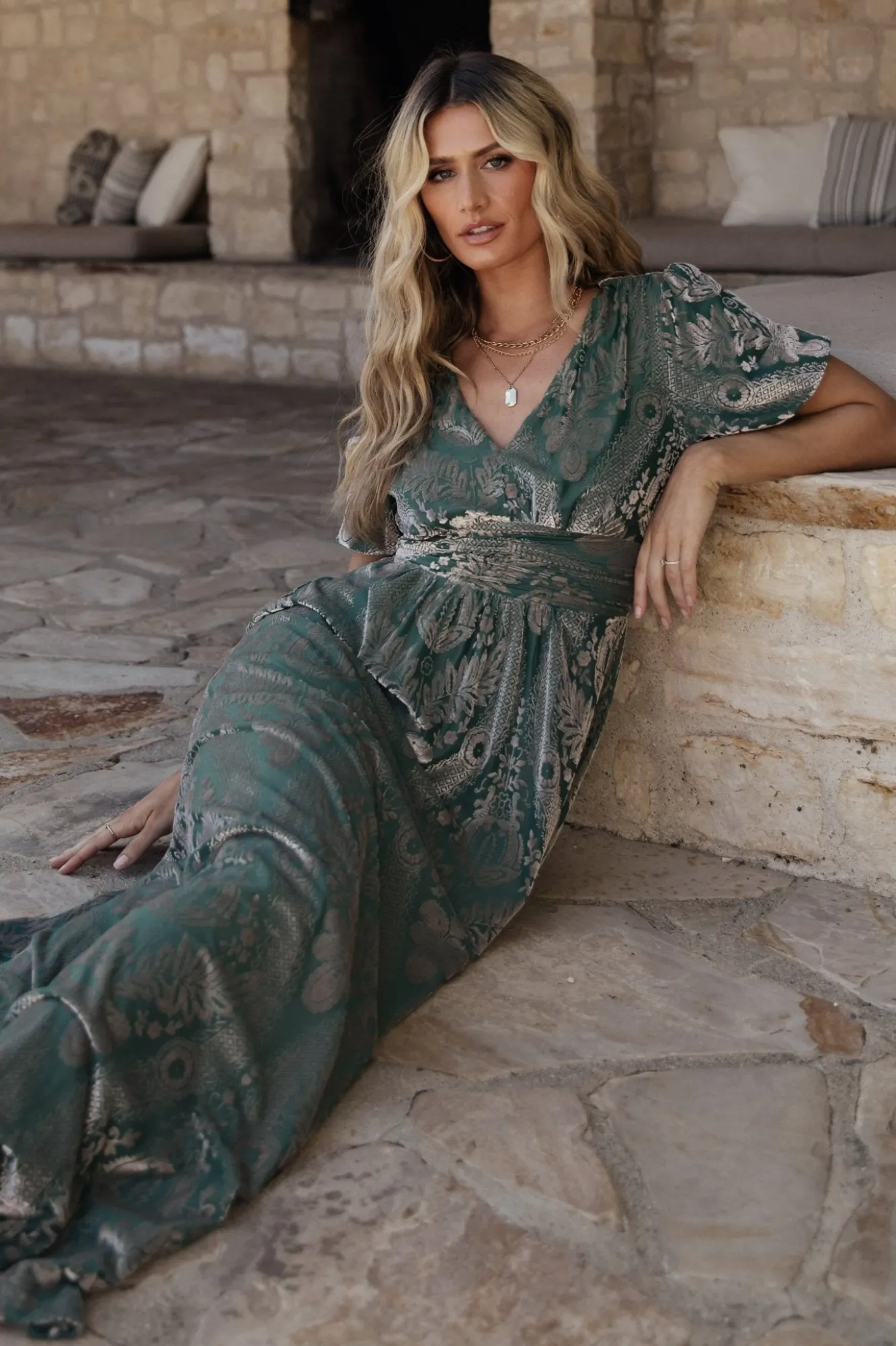 Baltic Born Leslie Velvet Maxi Dress | Sage + Silver
