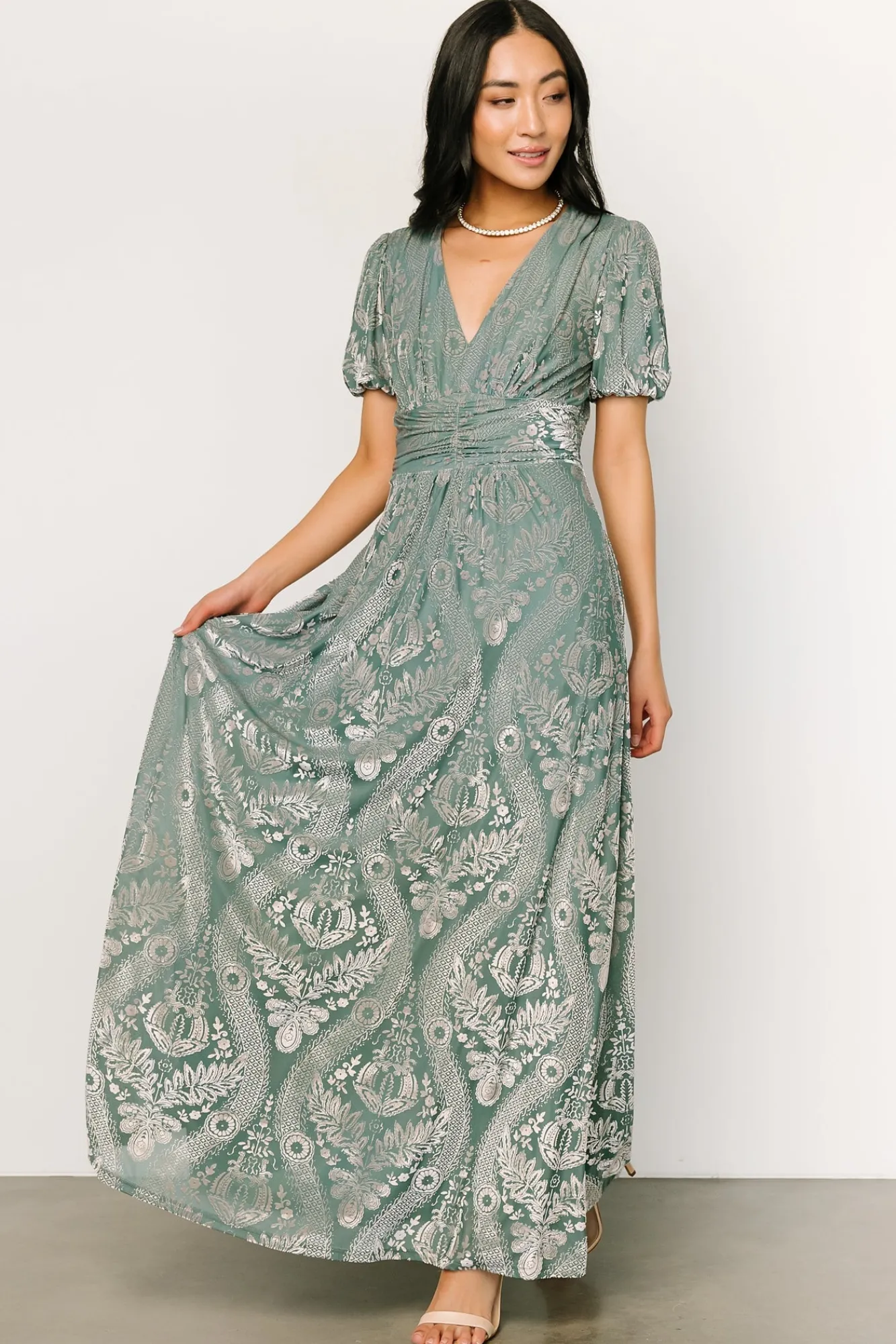 Baltic Born Leslie Velvet Maxi Dress | Sage + Silver
