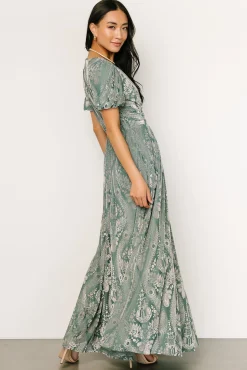 Baltic Born Leslie Velvet Maxi Dress | Sage + Silver