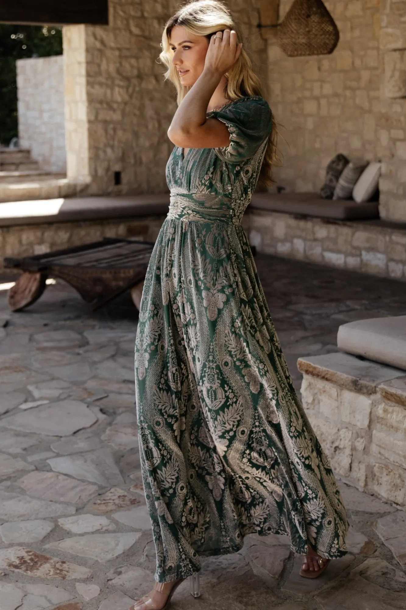 Baltic Born Leslie Velvet Maxi Dress | Sage + Silver