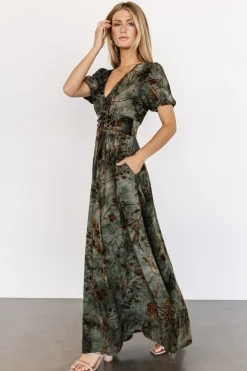 Baltic Born Leslie Velvet Maxi Dress | Green + Copper