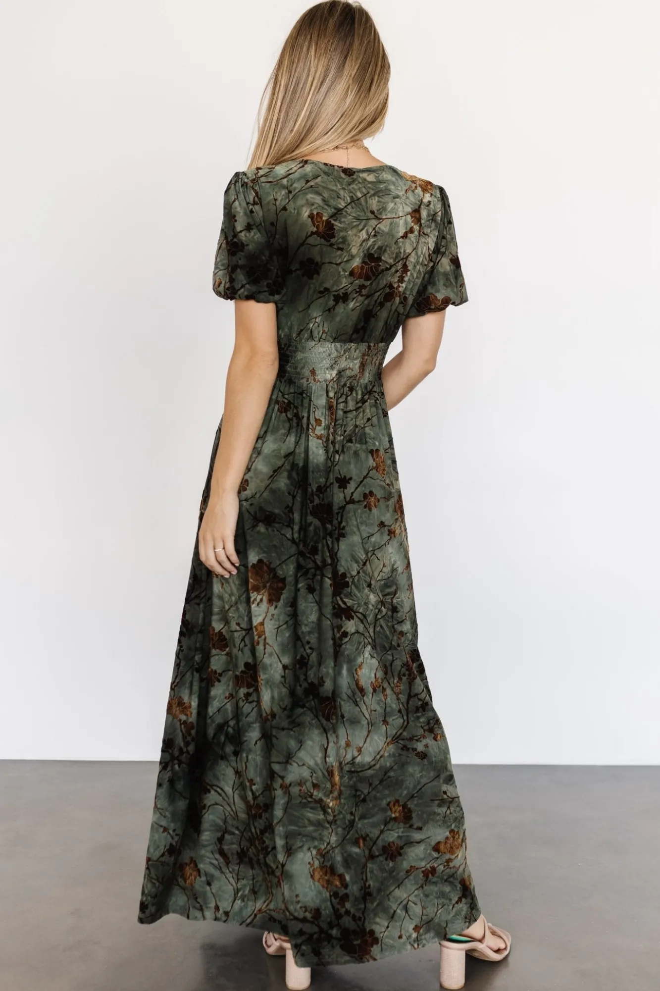 Baltic Born Leslie Velvet Maxi Dress | Green + Copper