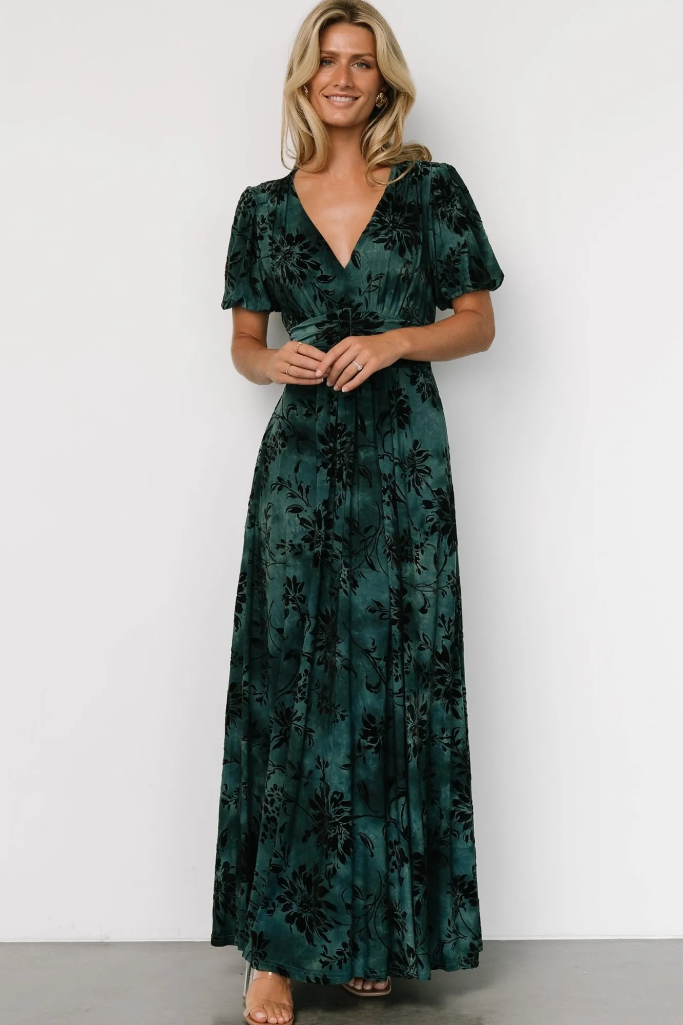 Baltic Born Leslie Velvet Maxi Dress | Jade + Black