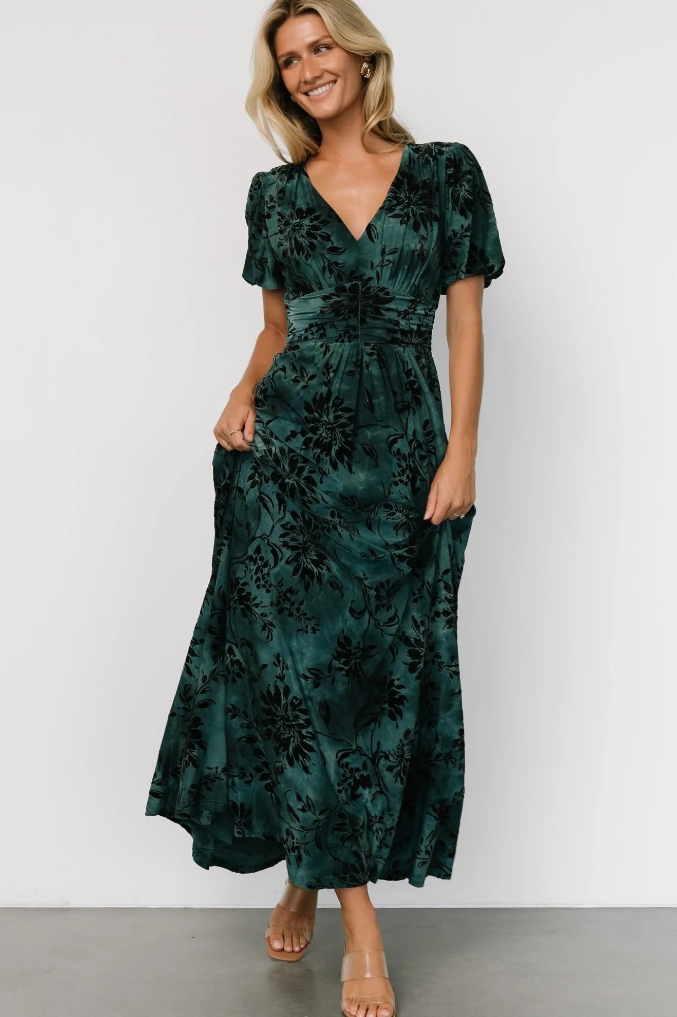 Baltic Born Leslie Velvet Maxi Dress | Jade + Black