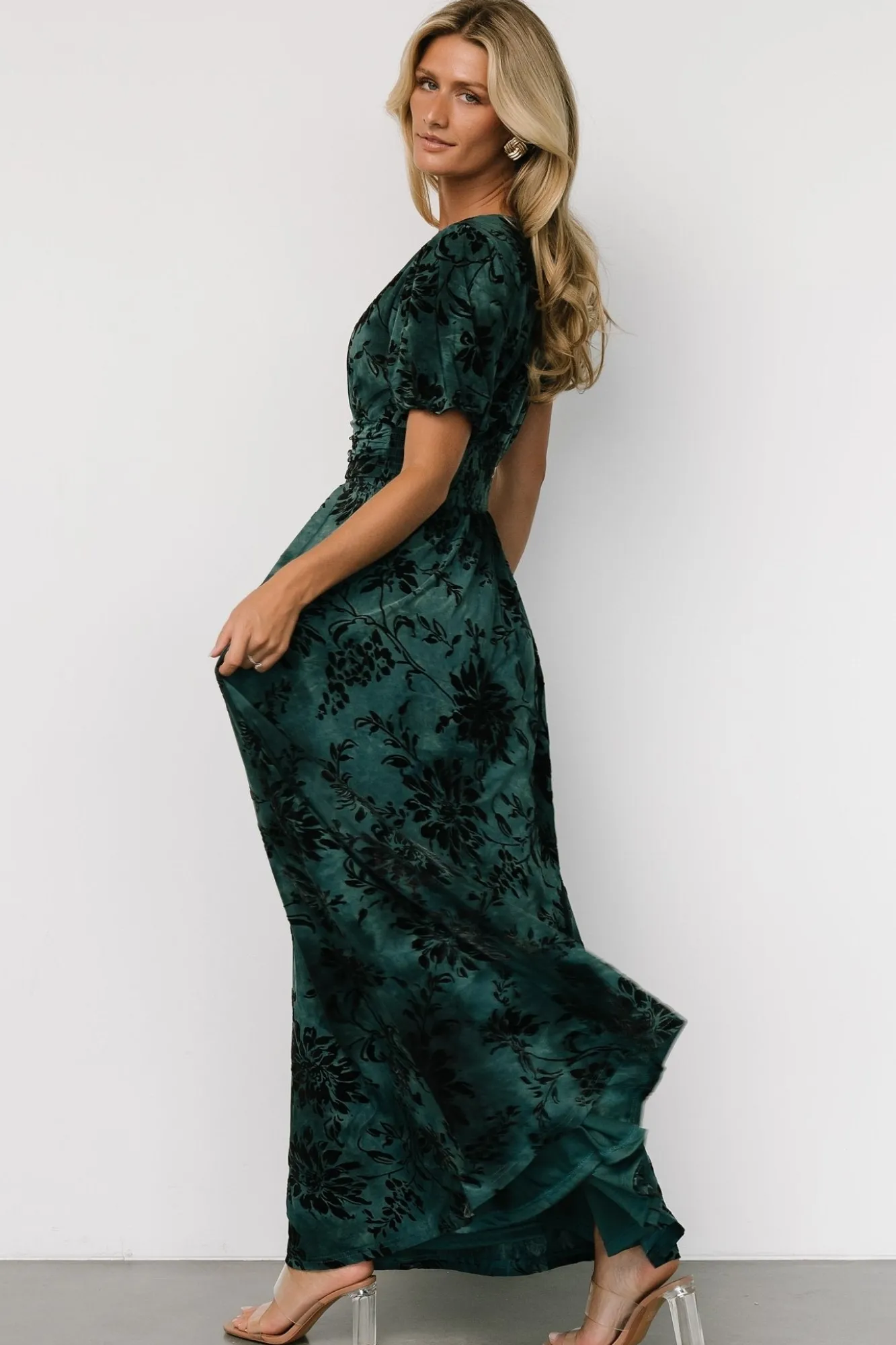 Baltic Born Leslie Velvet Maxi Dress | Jade + Black