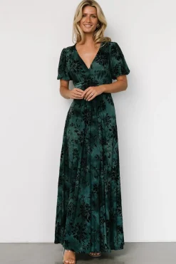 Baltic Born Leslie Velvet Maxi Dress | Jade + Black