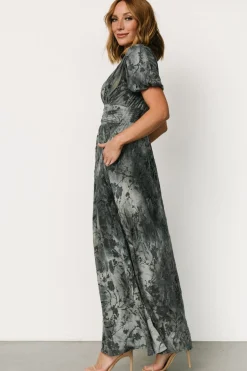Baltic Born Leslie Velvet Maxi Dress | Slate Blue