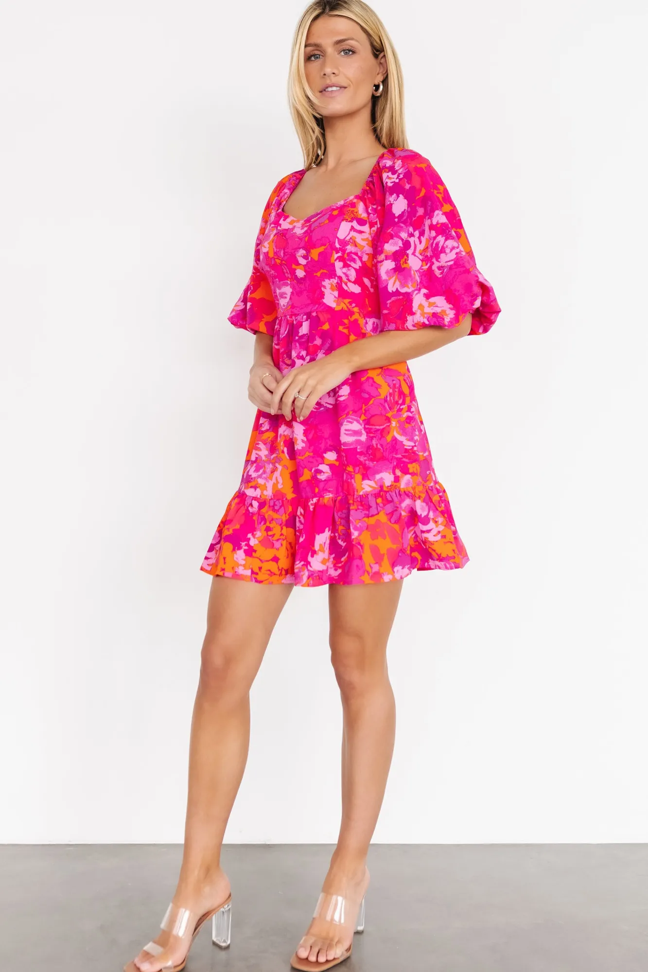 Baltic Born Levy Sweetheart Mini Dress | Fuchsia Multi