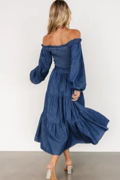 Baltic Born Lewiston Off Shoulder Dress | Denim Blue