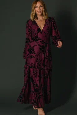 Baltic Born Liana Velvet Embossed Maxi Dress |