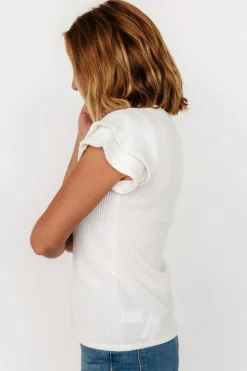 Baltic Born Lianna Ribbed Top | Off White