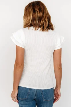 Baltic Born Lianna Ribbed Top | Off White
