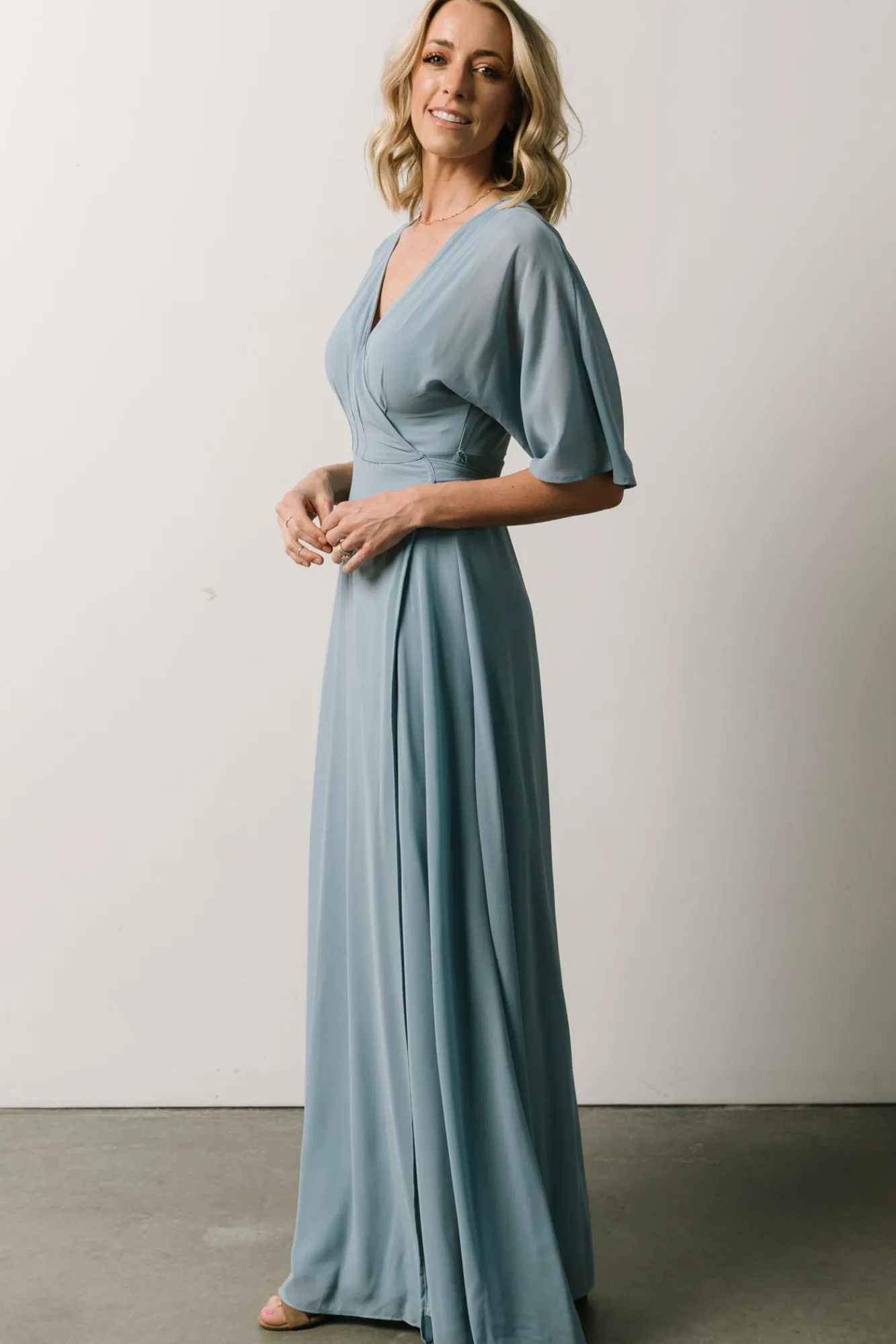 Baltic Born Lilly Wrap Maxi Dress | Dusty Blue