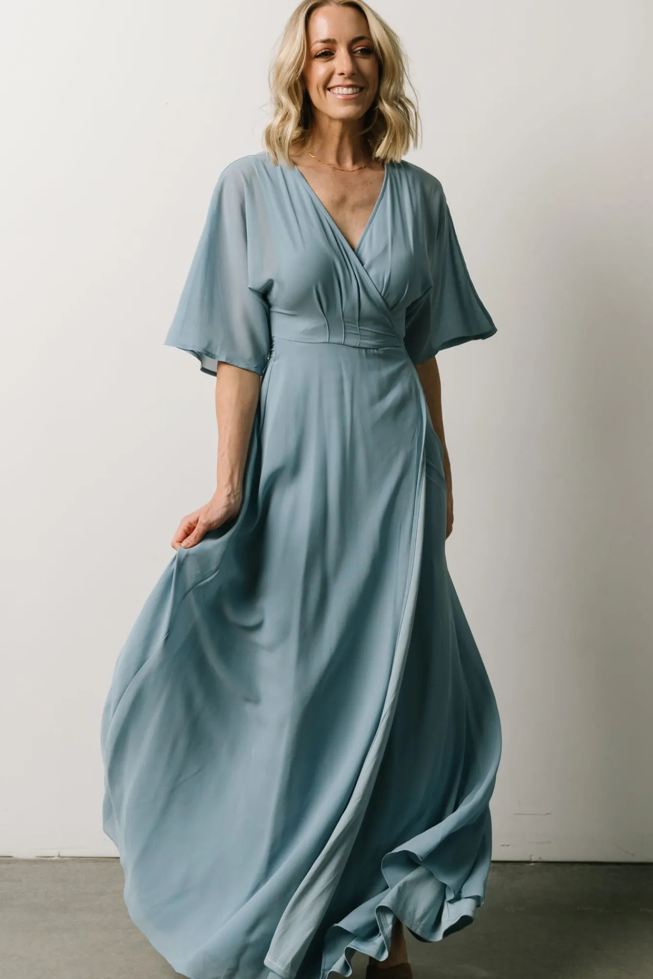 Baltic Born Lilly Wrap Maxi Dress | Dusty Blue