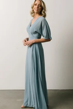 Baltic Born Lilly Wrap Maxi Dress | Dusty Blue