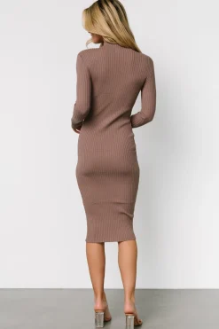 Baltic Born Lindsey Mock Neck Midi Dress | Dusty Mocha