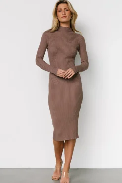 Baltic Born Lindsey Mock Neck Midi Dress | Dusty Mocha