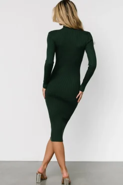 Baltic Born Lindsey Mock Neck Midi Dress | Hunter Green