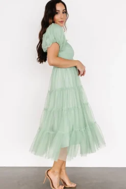 Baltic Born Liv Tulle Midi Dress | Light Green