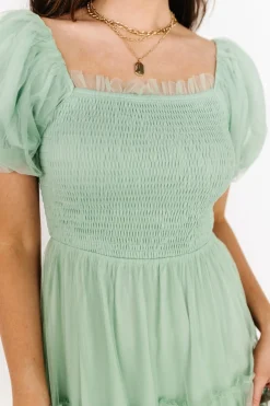 Baltic Born Liv Tulle Midi Dress | Light Green