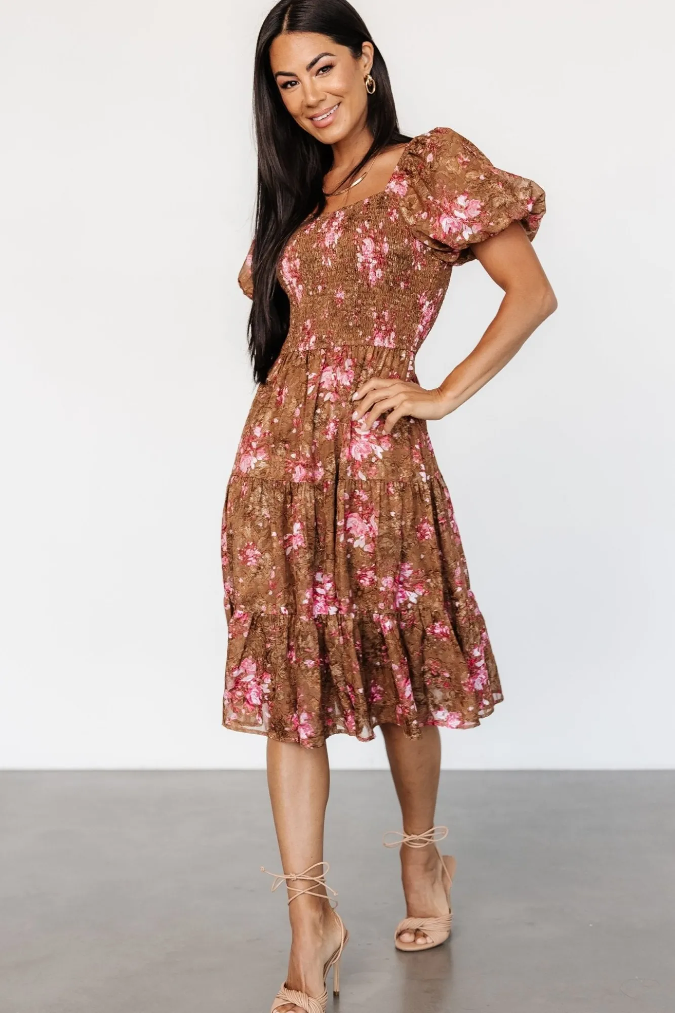 Baltic Born Lizzy Midi Dress | Copper + Pink