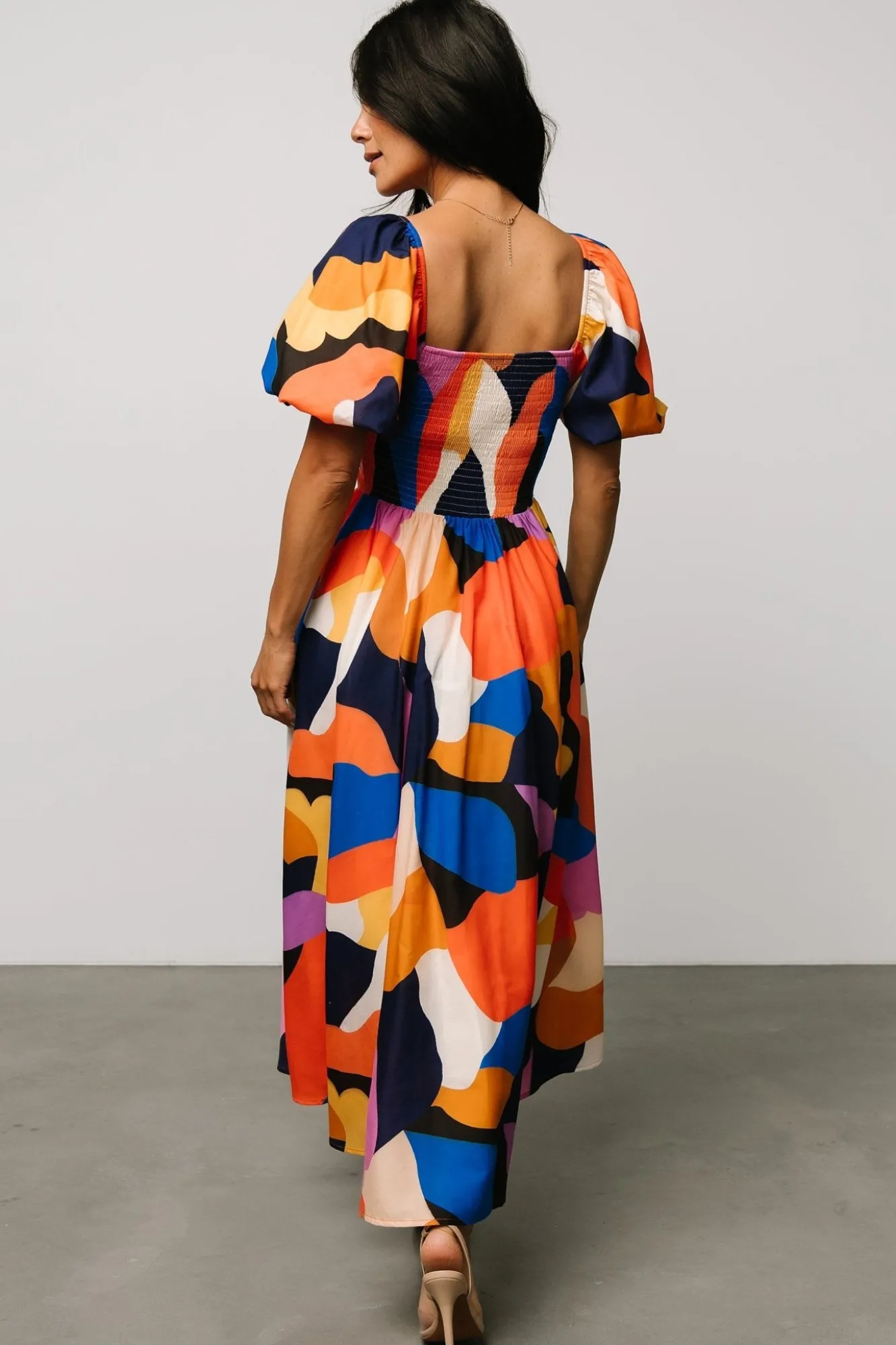 Baltic Born Lola Midi Dress | Rust + Navy Multi