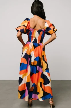 Baltic Born Lola Midi Dress | Rust + Navy Multi
