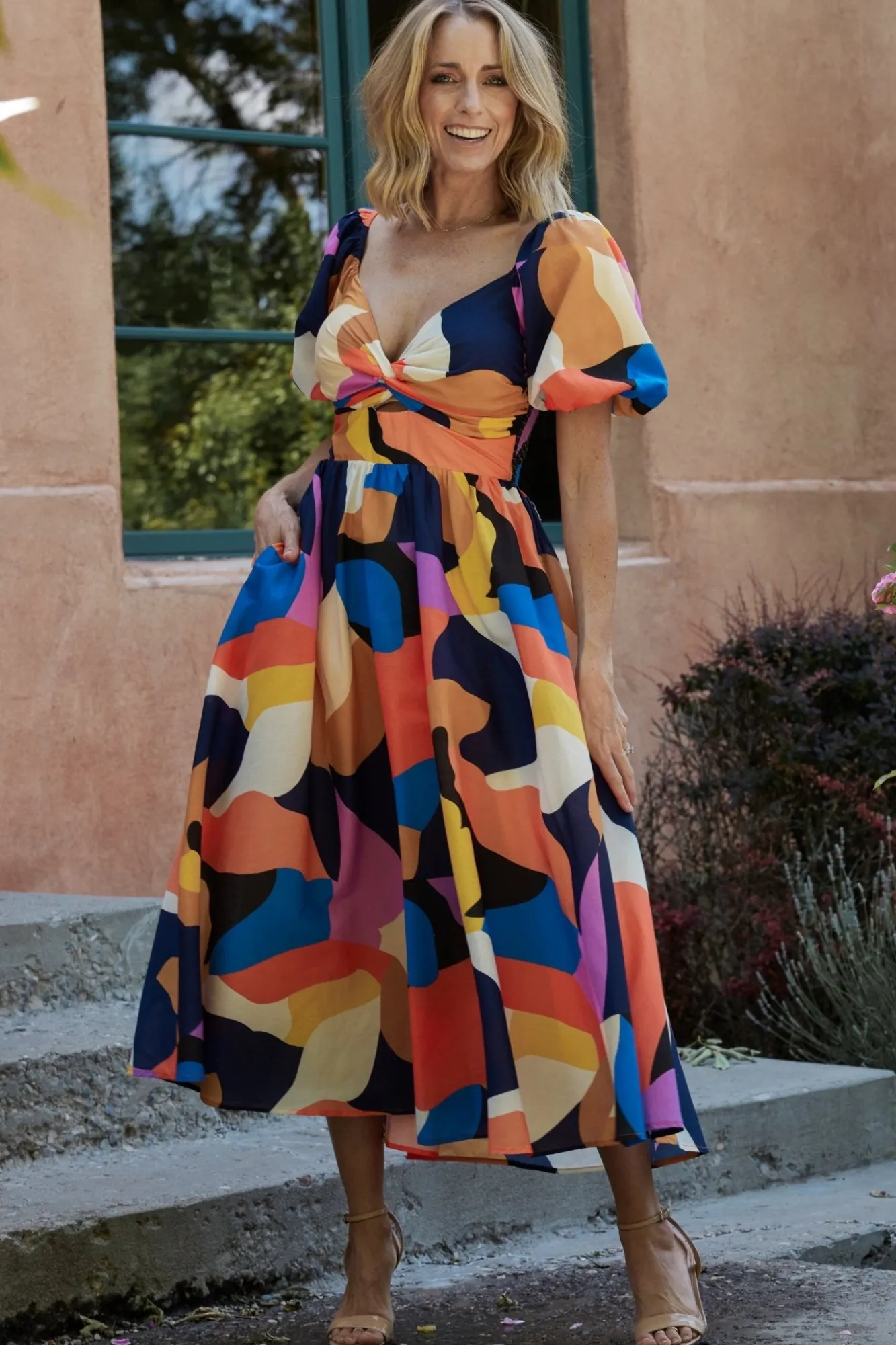 Baltic Born Lola Midi Dress | Rust + Navy Multi