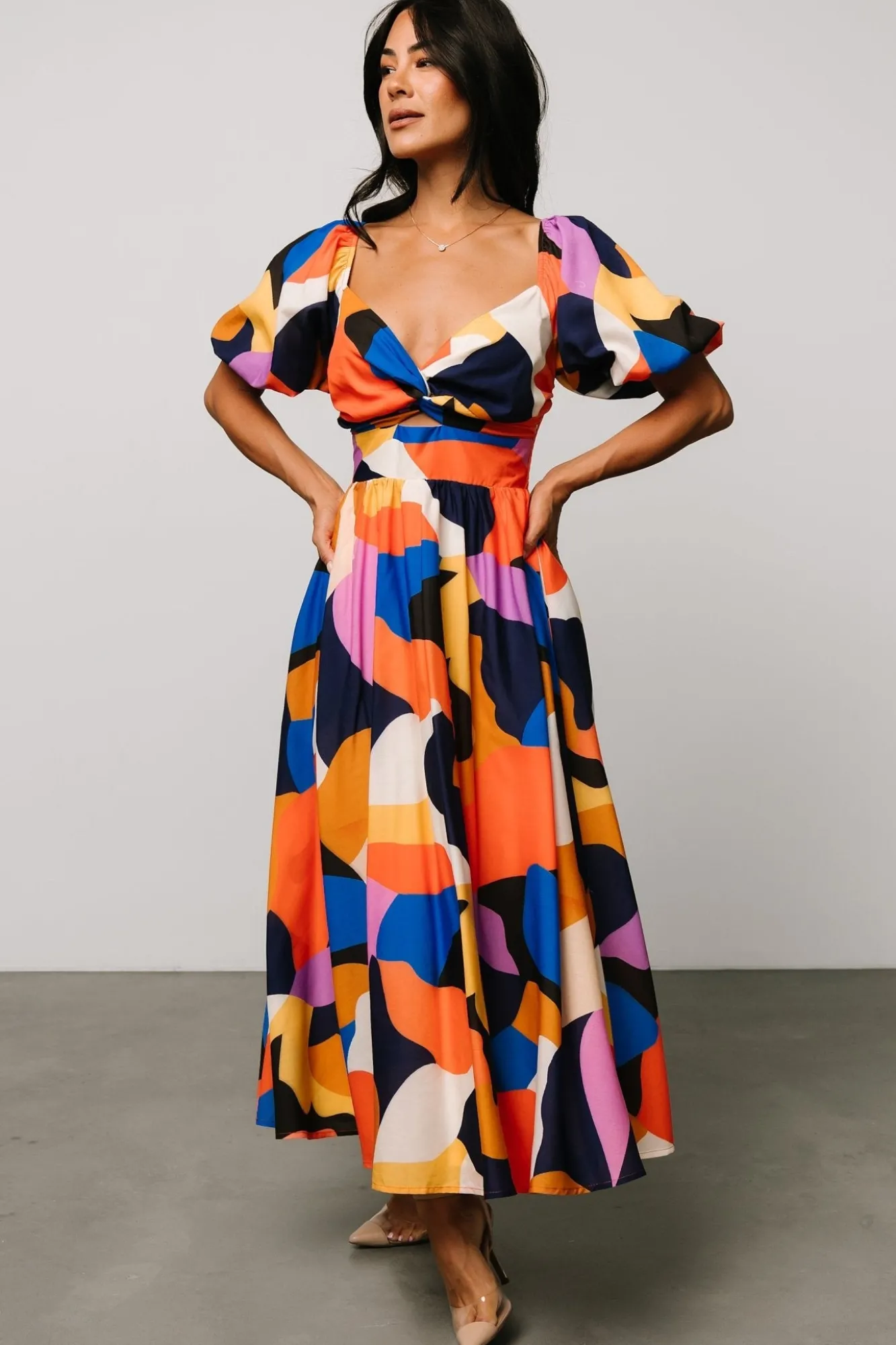 Baltic Born Lola Midi Dress | Rust + Navy Multi