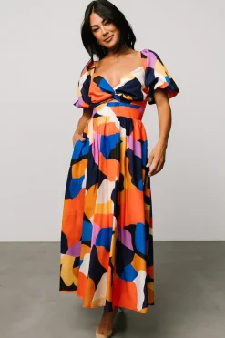 Baltic Born Lola Midi Dress | Rust + Navy Multi