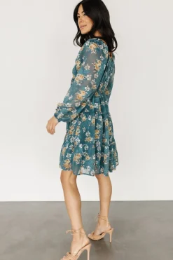 Baltic Born Lombard Tiered Dress | Blue + Gold