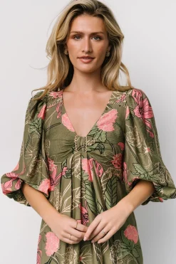 Baltic Born Lonna Dress | Olive + Fuschia Floral