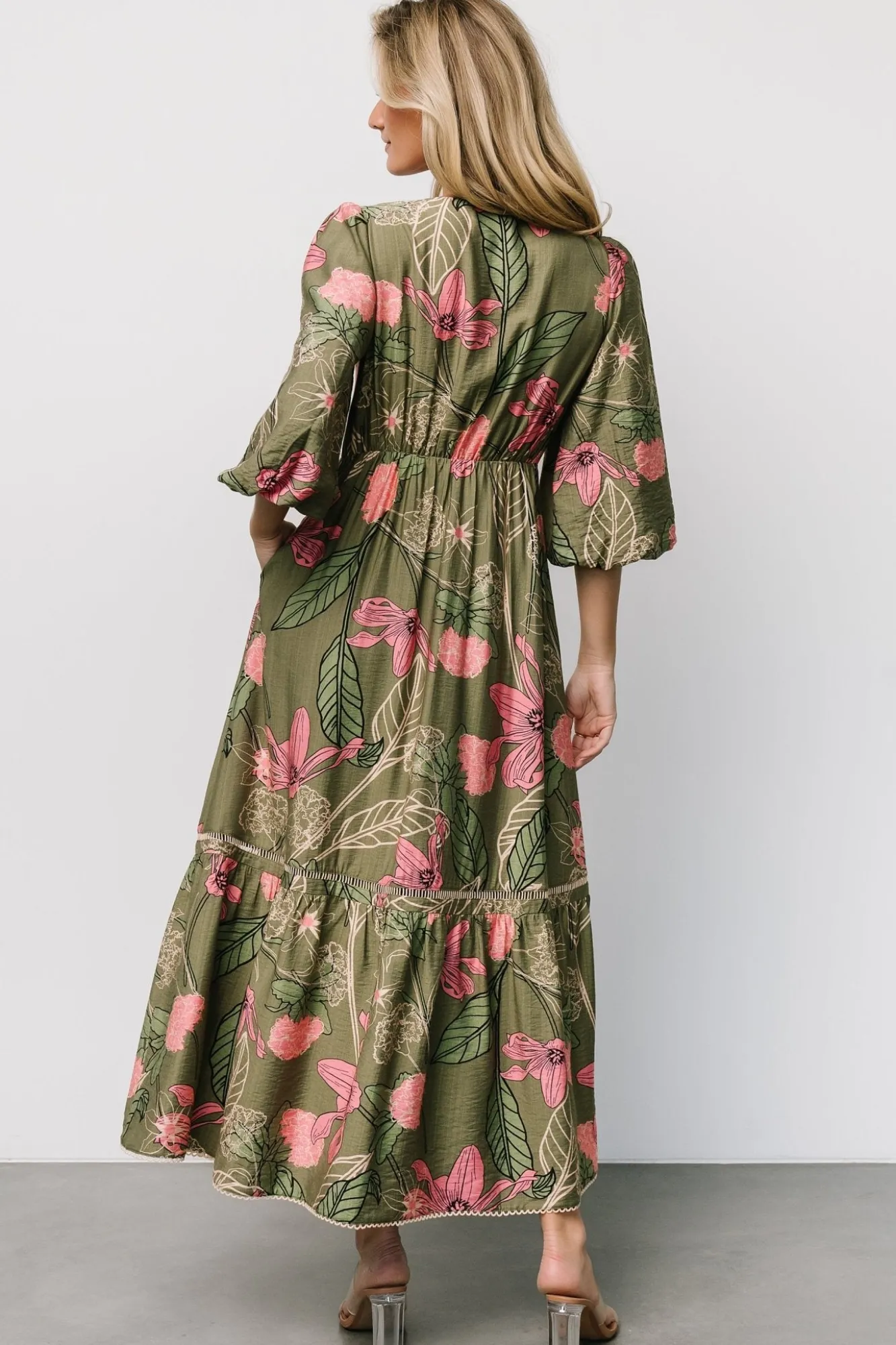 Baltic Born Lonna Dress | Olive + Fuschia Floral