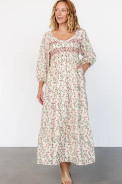Baltic Born Louisa Smocked Maxi Dress | Cream Floral